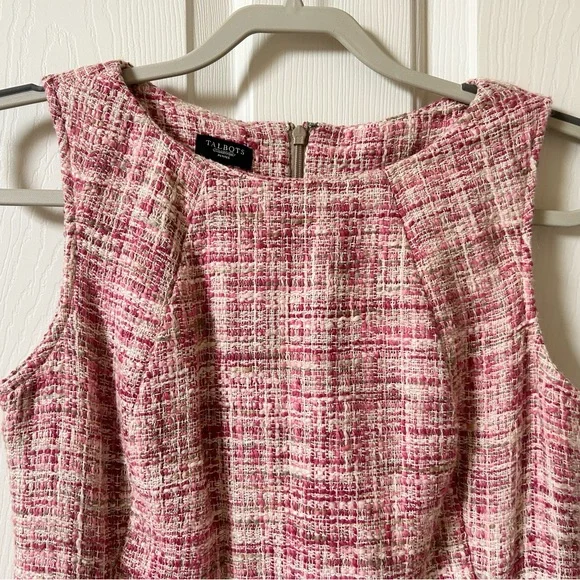 Talbots 8P Classic Vintage Pink Tweed Dress - Picture 3 of 6